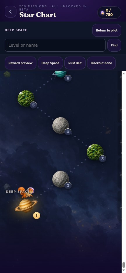 The in-game Star Chart showing a climbing mission route and reward rail